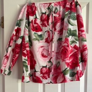 SHEIN Floral Blouse - Red and Green